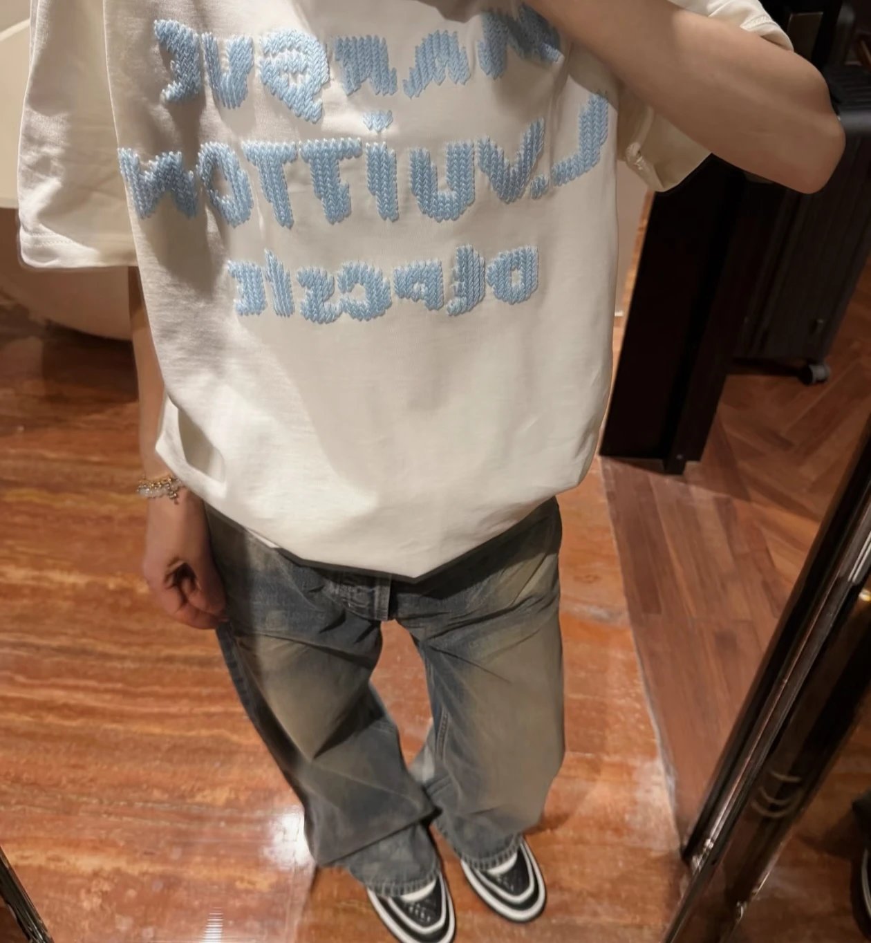 RD-C202 · Embroidered Letter T-Shirt showcase view 11
