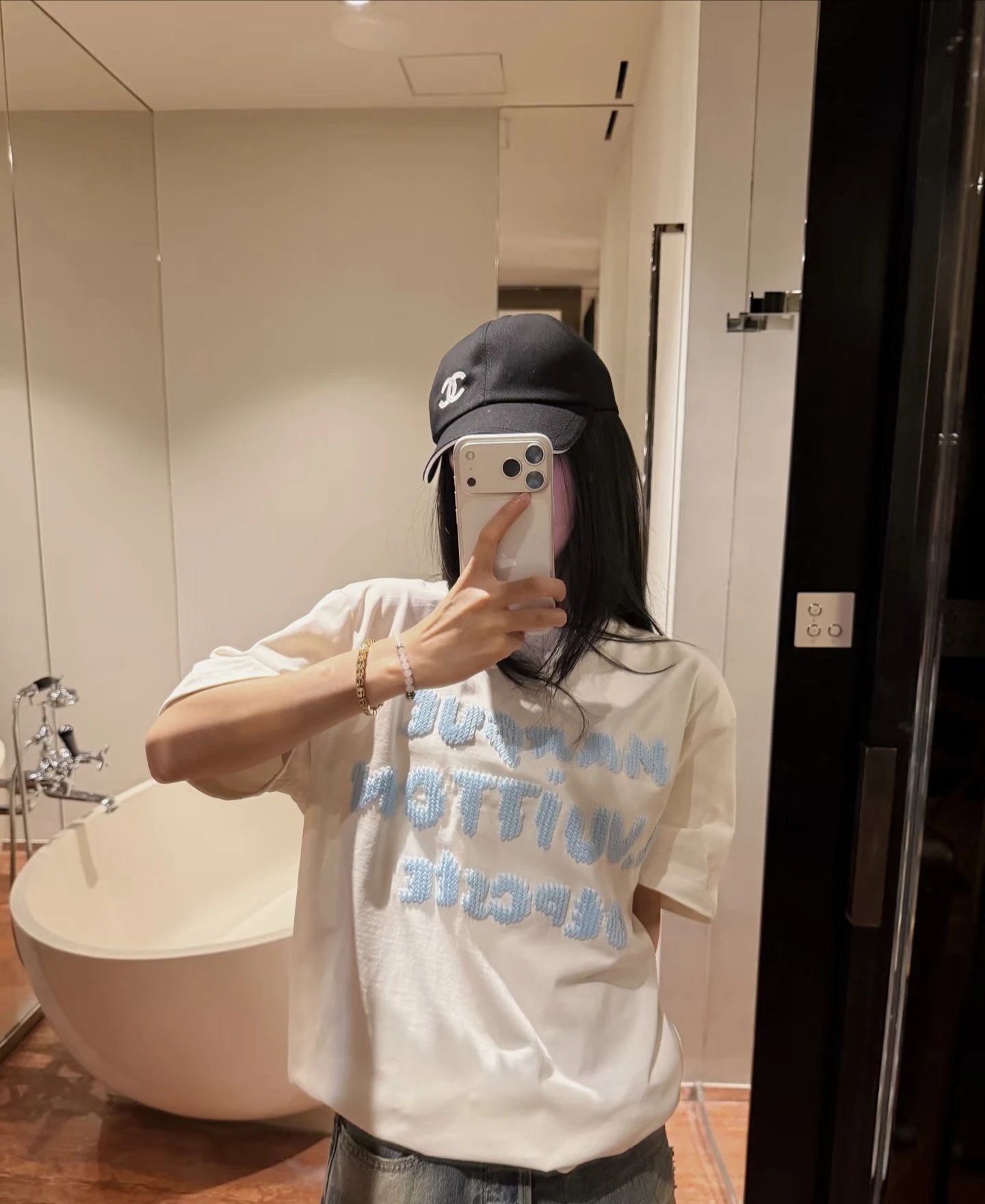 RD-C202 · Embroidered Letter T-Shirt showcase view 10