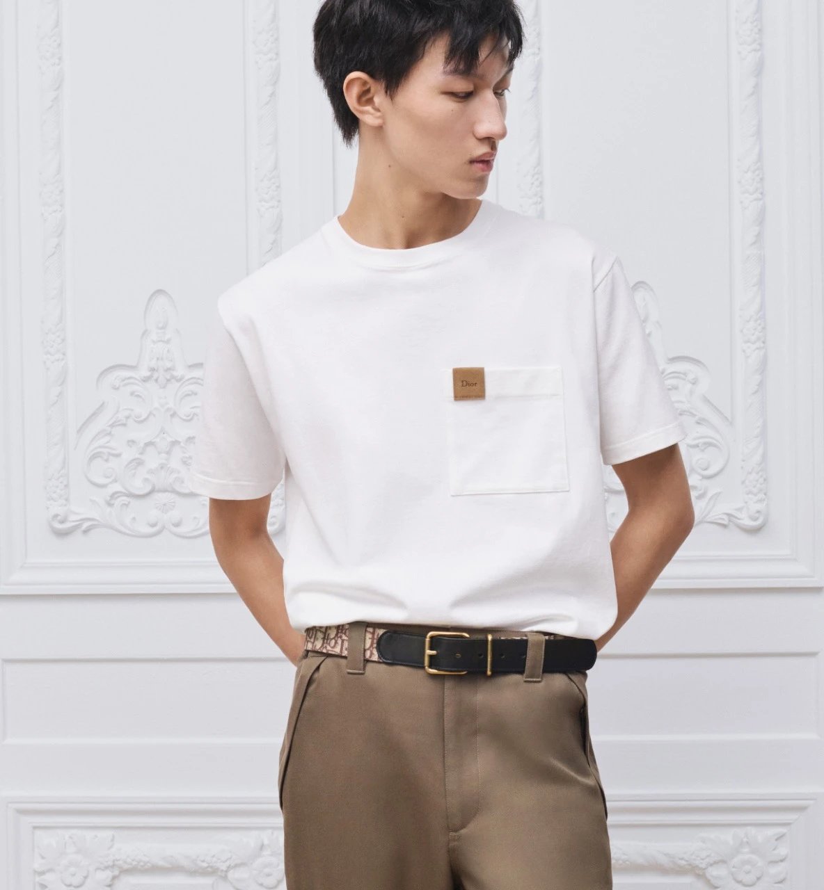 RD-C087 · Leather-Label Pocket T-Shirt showcase view 1