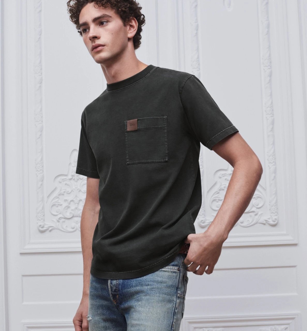 RD-C087 · Leather-Label Pocket T-Shirt showcase view 2
