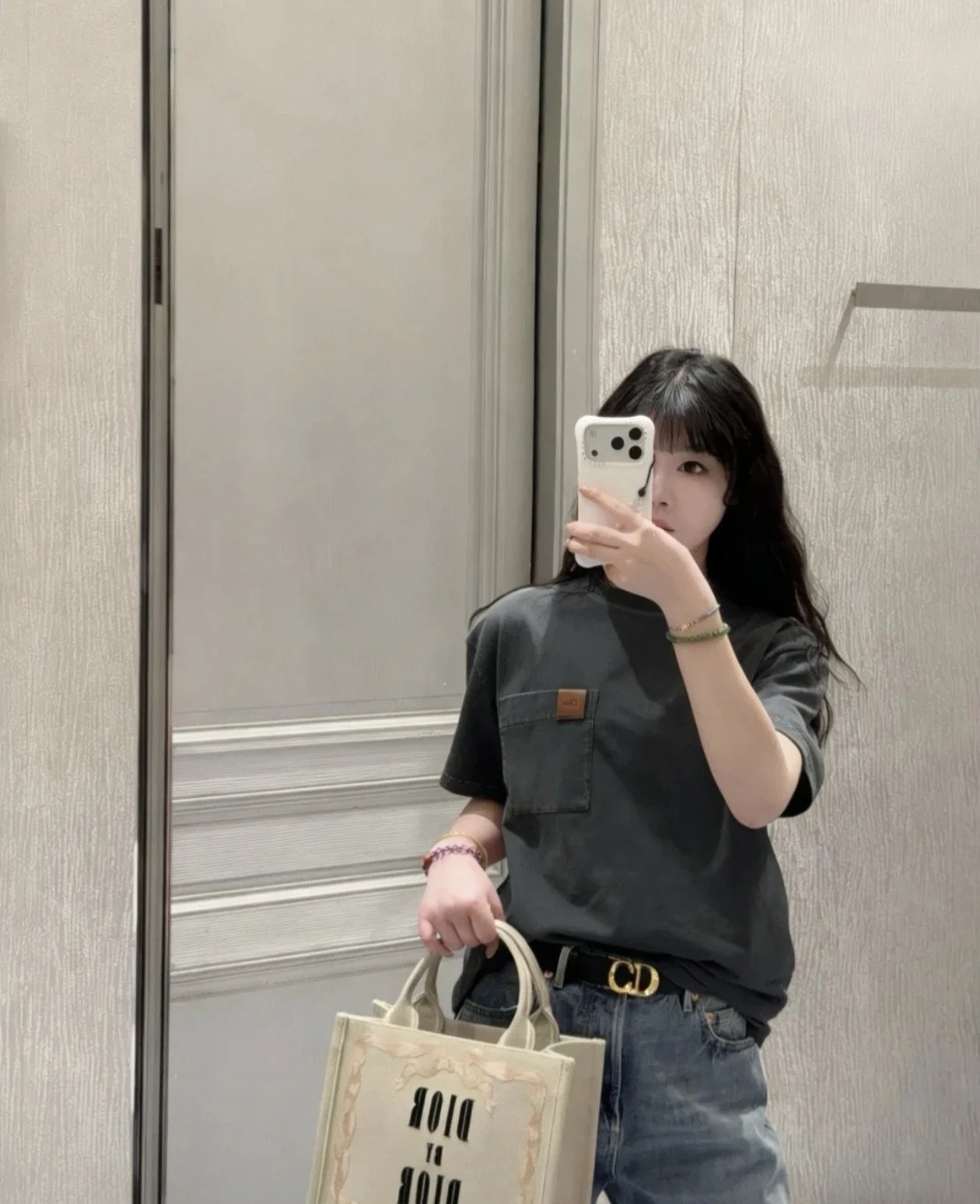 RD-C087 · Leather-Label Pocket T-Shirt showcase view 3