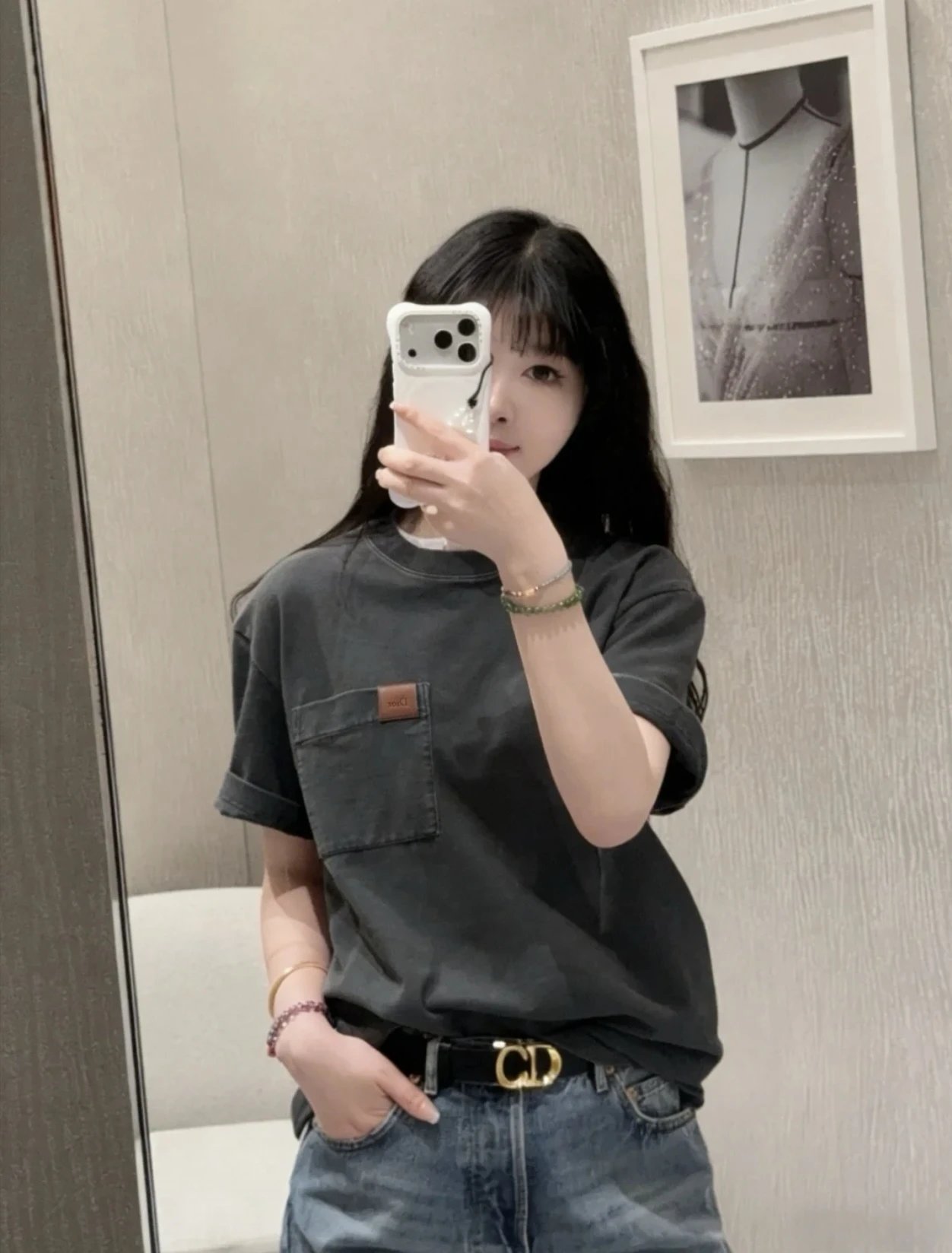 RD-C087 · Leather-Label Pocket T-Shirt showcase view 4