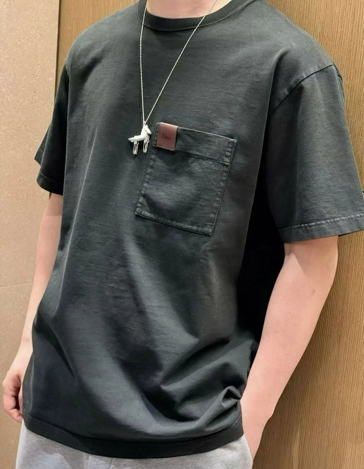 RD-C087 · Leather-Label Pocket T-Shirt showcase view 11