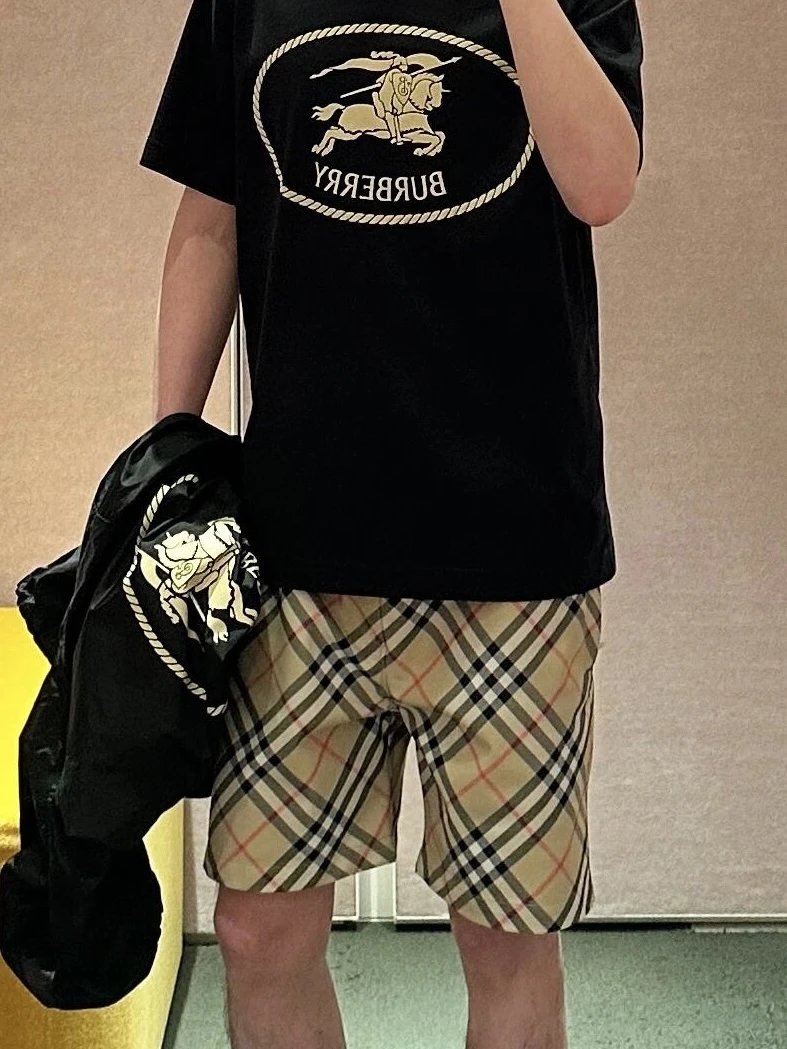 RD-C299 · Beige Check Drawstring Shorts showcase view 8