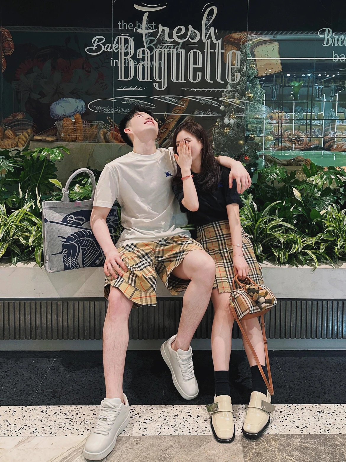 RD-C299 · Beige Check Drawstring Shorts showcase view 10
