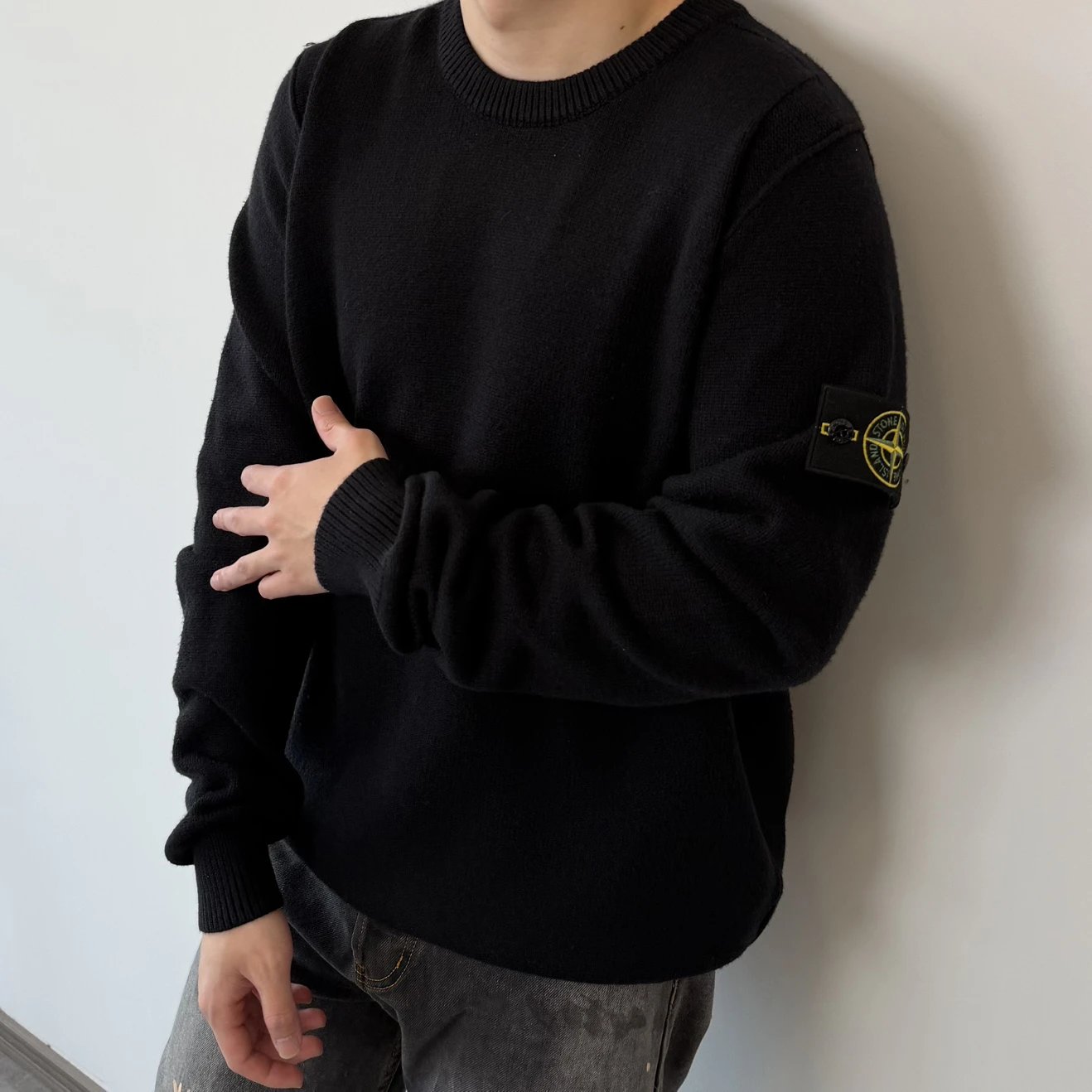 RD-C387 · Embroidered-Badge Wool Crewneck Sweater showcase view 2
