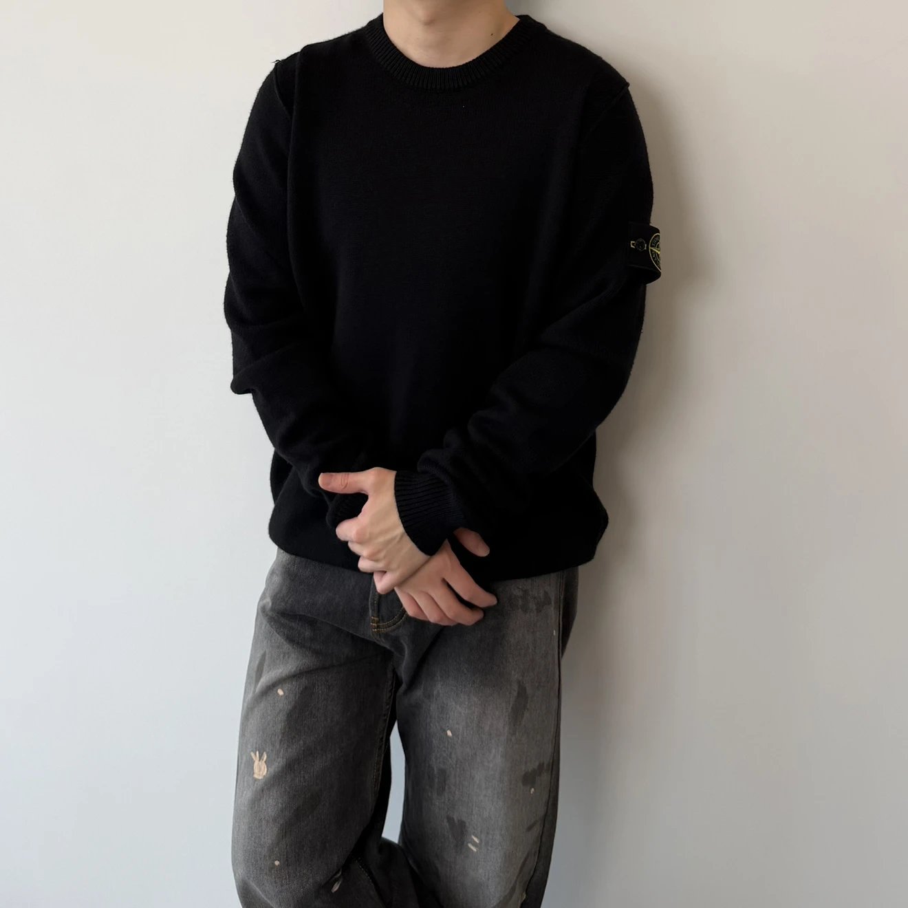 RD-C387 · Embroidered-Badge Wool Crewneck Sweater showcase view 5