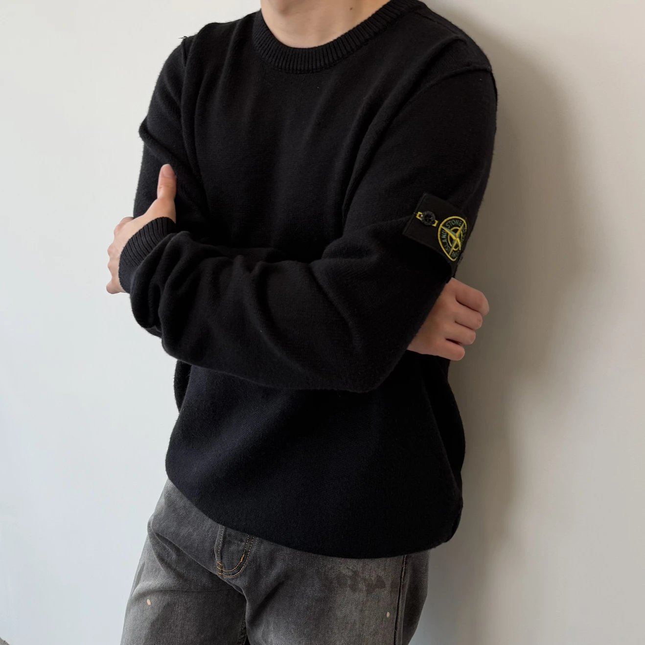 RD-C387 · Embroidered-Badge Wool Crewneck Sweater showcase view 6