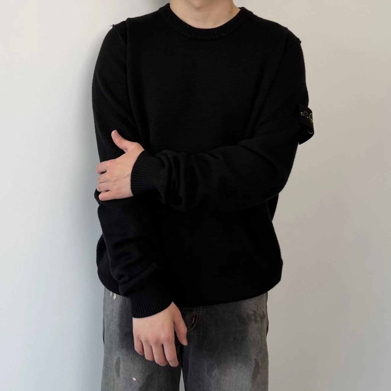 RD-C387 · Embroidered-Badge Wool Crewneck Sweater showcase view 8