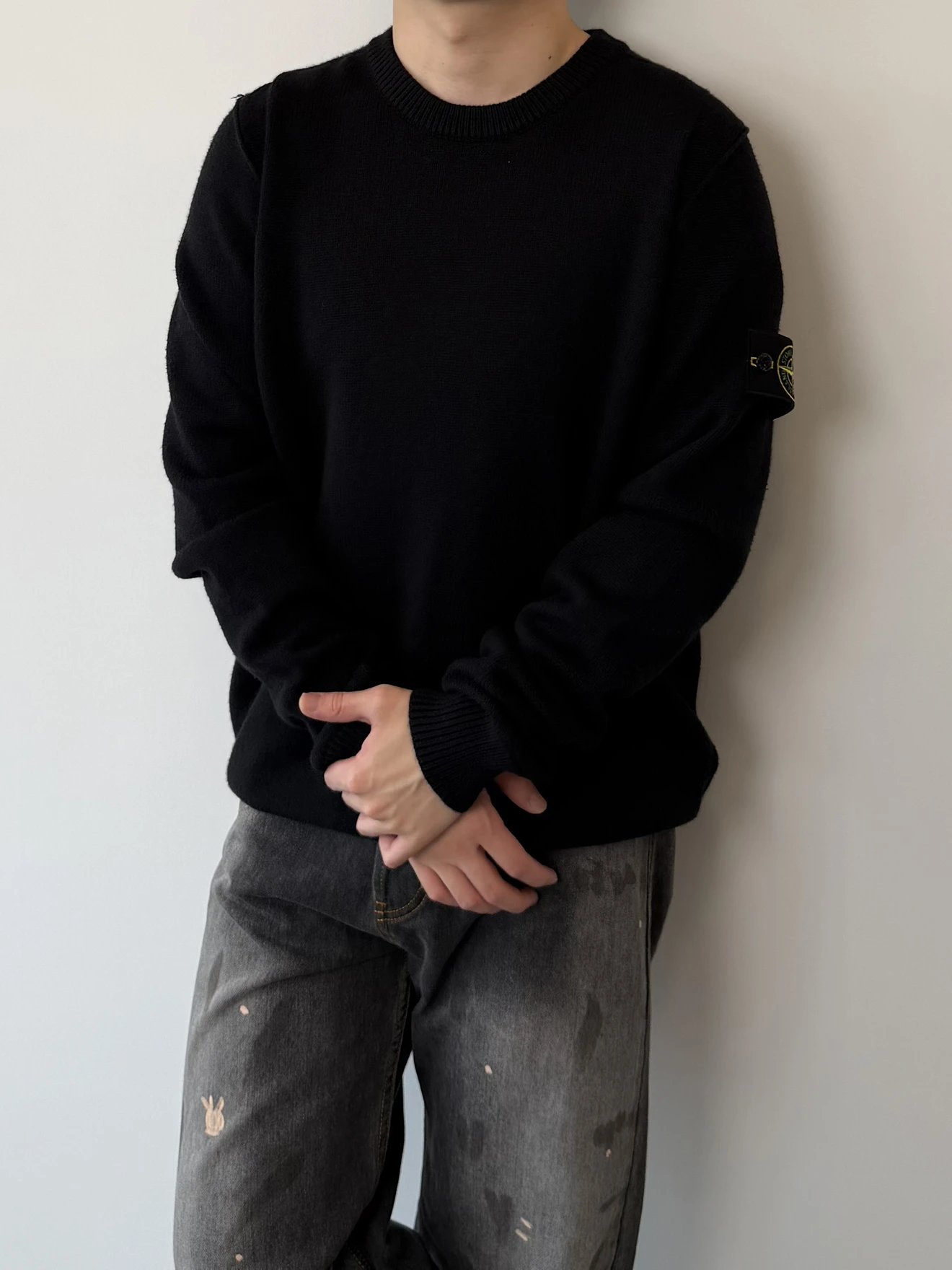 RD-C387 · Embroidered-Badge Wool Crewneck Sweater showcase view 10