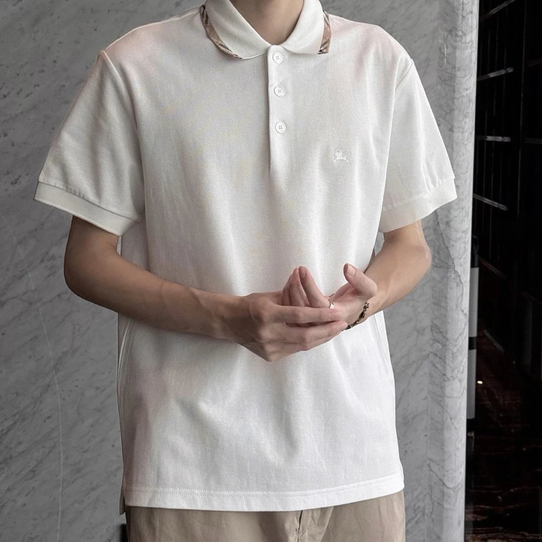 RD-C110 · Check-Trim Cotton Piqué Polo showcase view 2