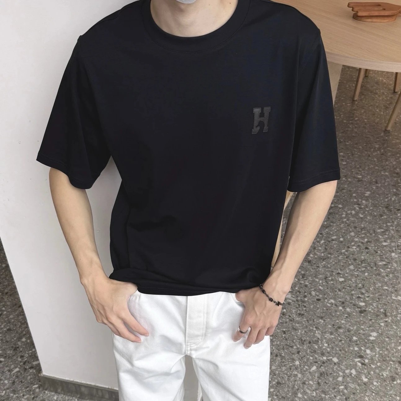 RD-C210 · Leather H-Patch Cotton T-Shirt showcase view 2