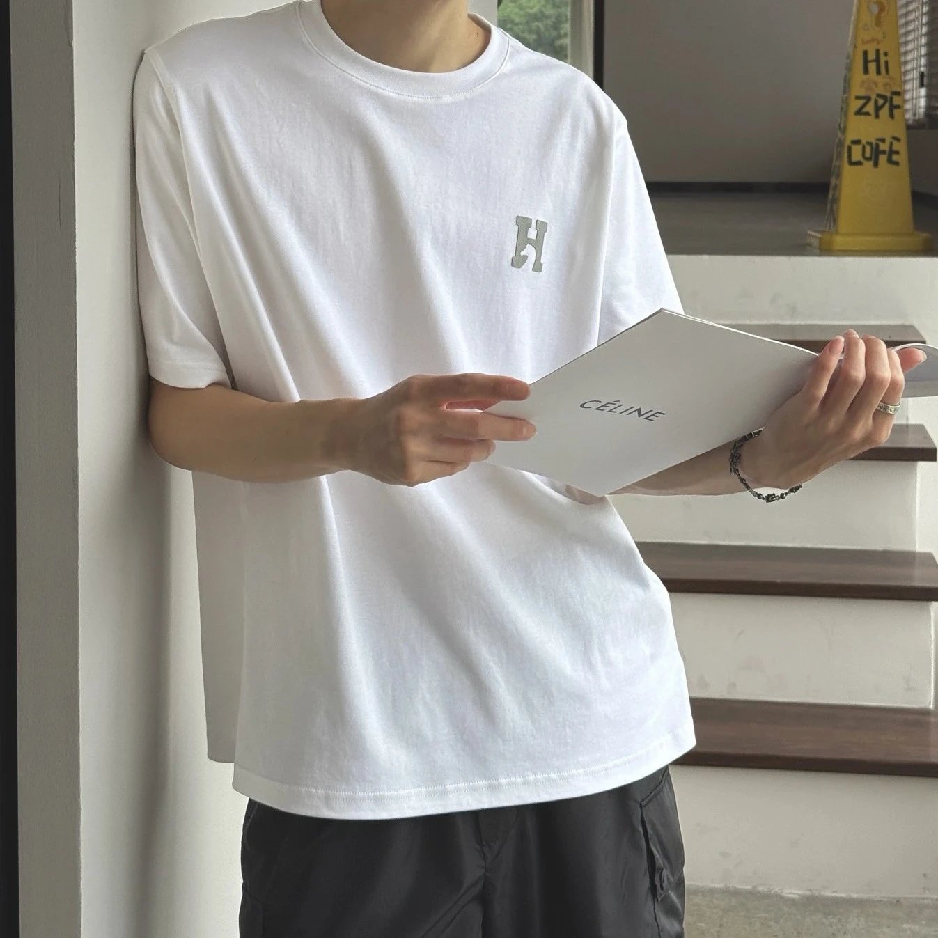 RD-C210 · Leather H-Patch Cotton T-Shirt showcase view 3