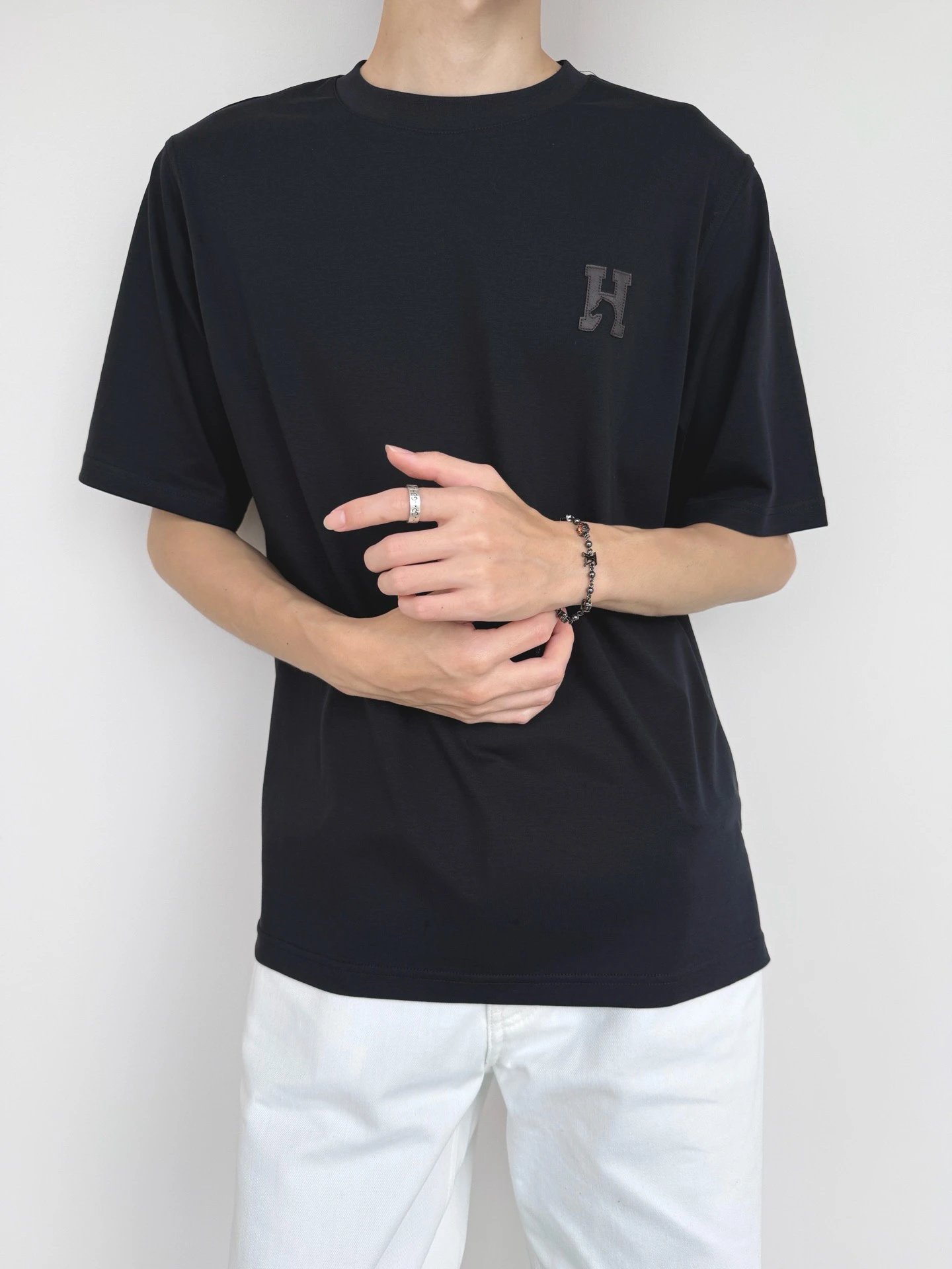 RD-C210 · Leather H-Patch Cotton T-Shirt showcase view 4