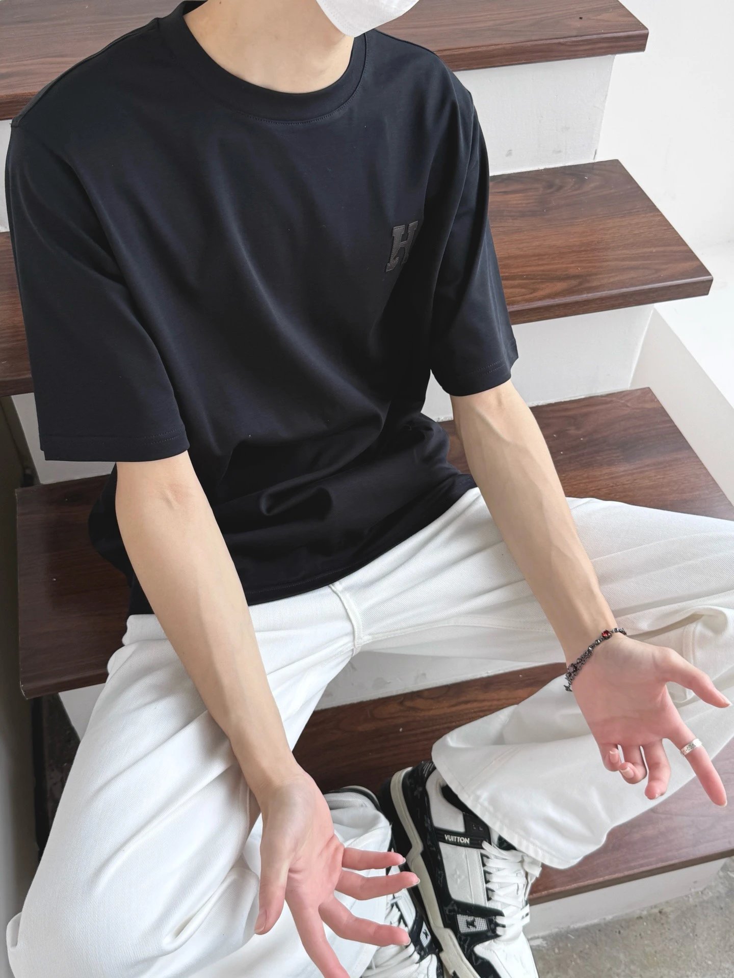 RD-C210 · Leather H-Patch Cotton T-Shirt showcase view 6