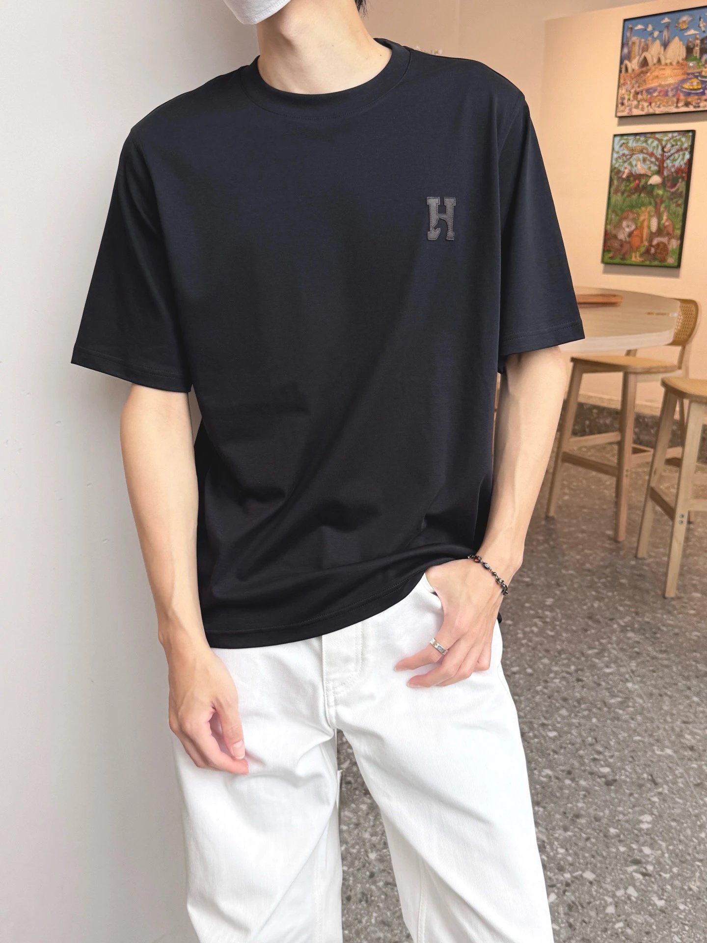 RD-C210 · Leather H-Patch Cotton T-Shirt showcase view 7