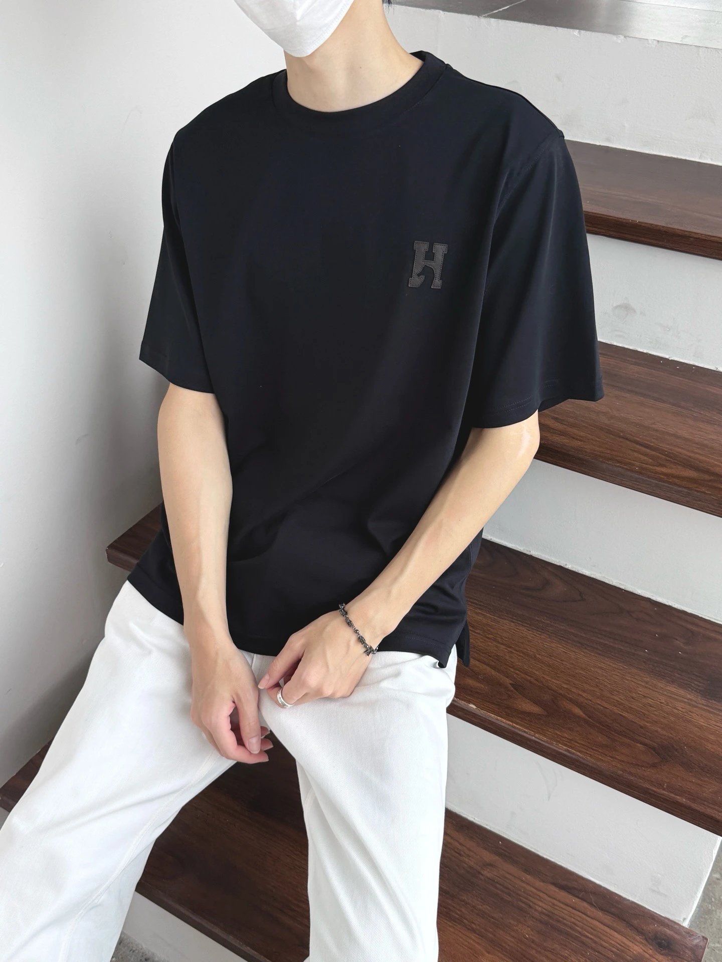 RD-C210 · Leather H-Patch Cotton T-Shirt showcase view 9