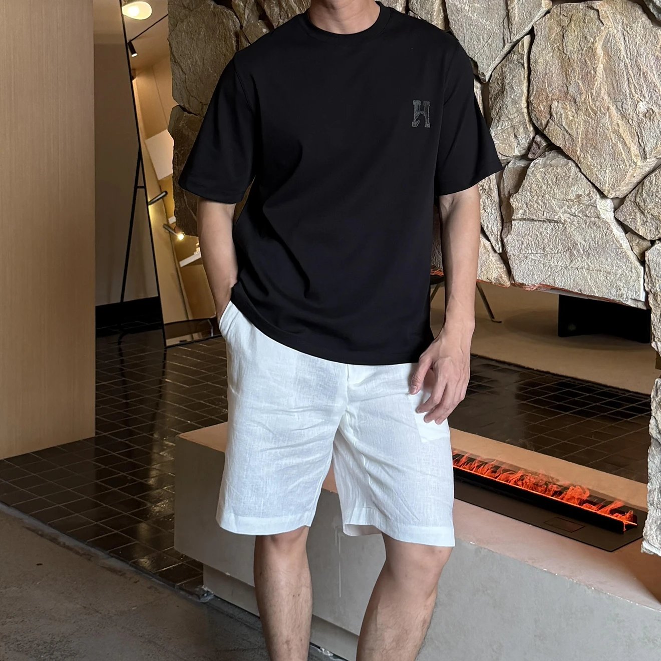 RD-C210 · Leather H-Patch Cotton T-Shirt showcase view 10