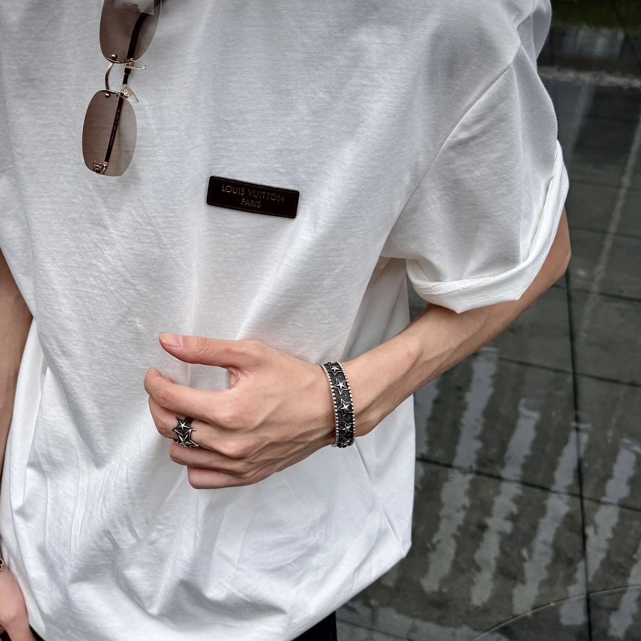 RD-C095 · Leather-Badge Cotton Jersey T-Shirt showcase view 1