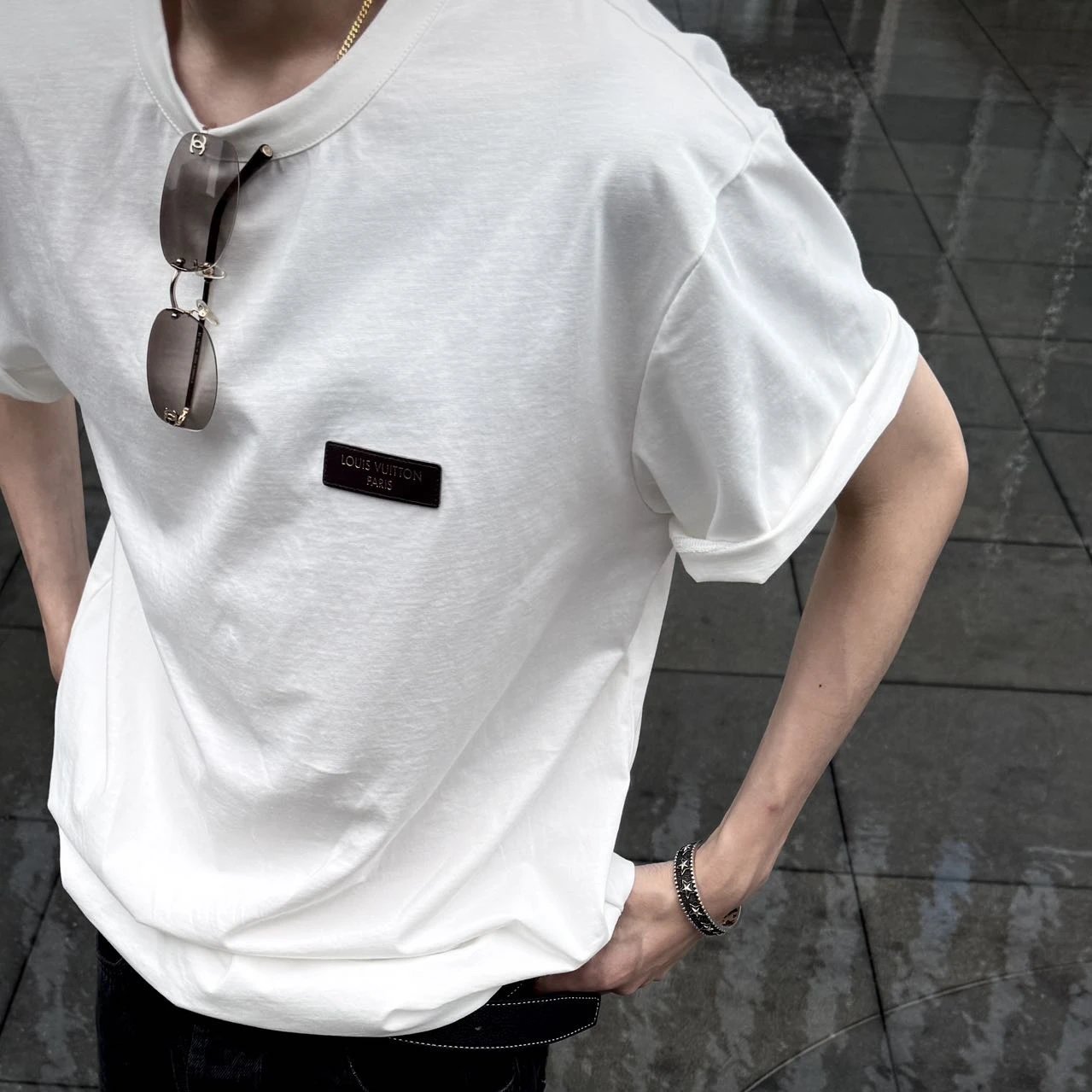 RD-C095 · Leather-Badge Cotton Jersey T-Shirt showcase view 2