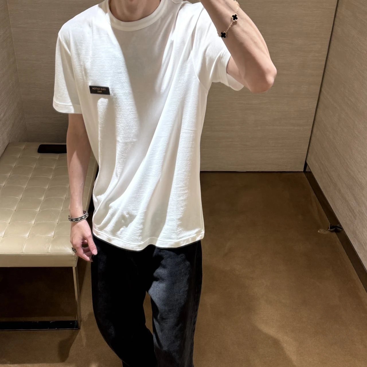 RD-C095 · Leather-Badge Cotton Jersey T-Shirt showcase view 5