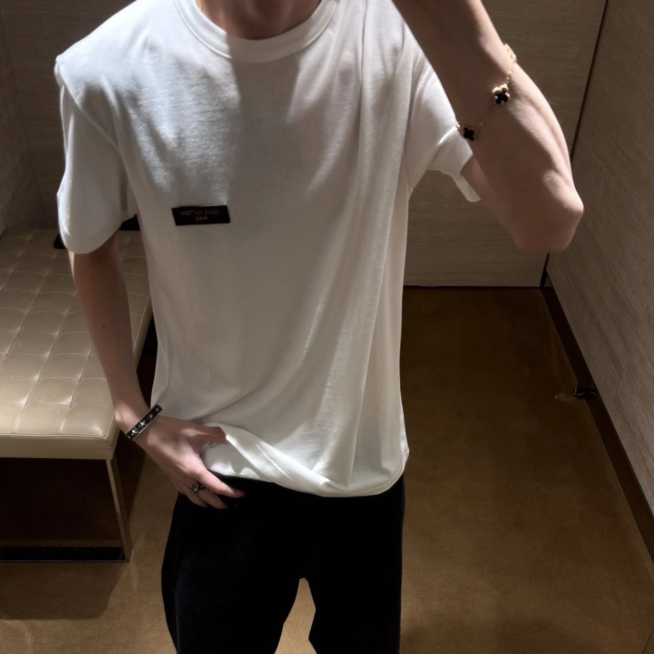 RD-C095 · Leather-Badge Cotton Jersey T-Shirt showcase view 7