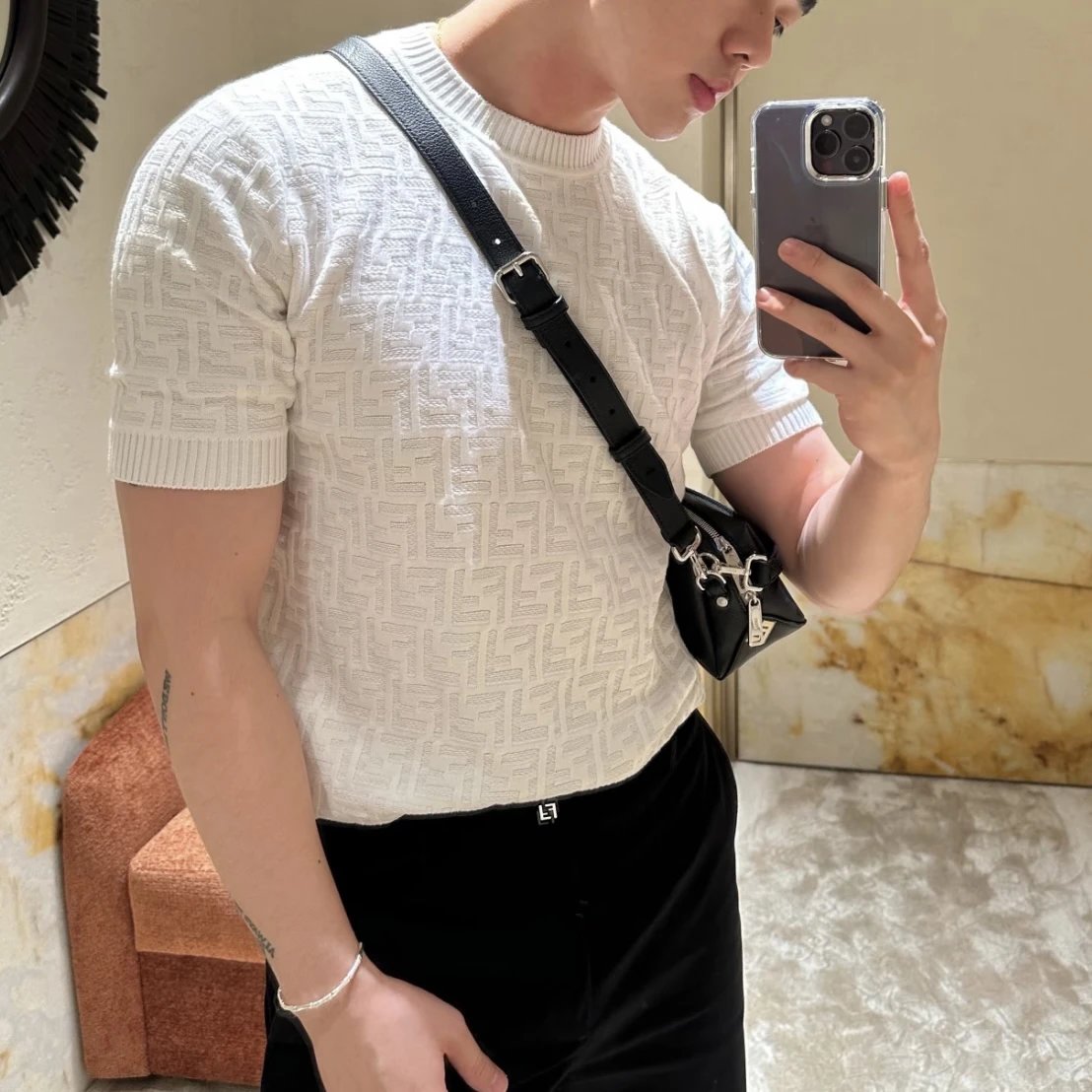 RD-C064 · Double-F Jacquard Knit T-Shirt showcase view 1