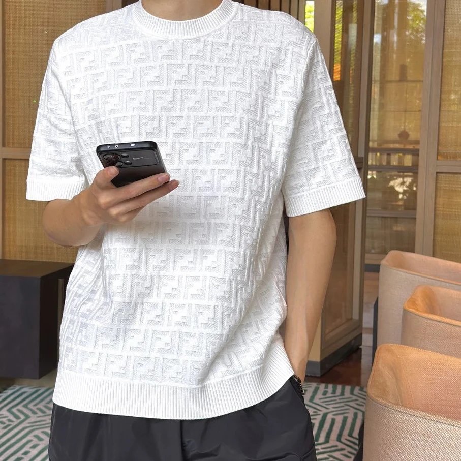 RD-C064 · Double-F Jacquard Knit T-Shirt showcase view 3