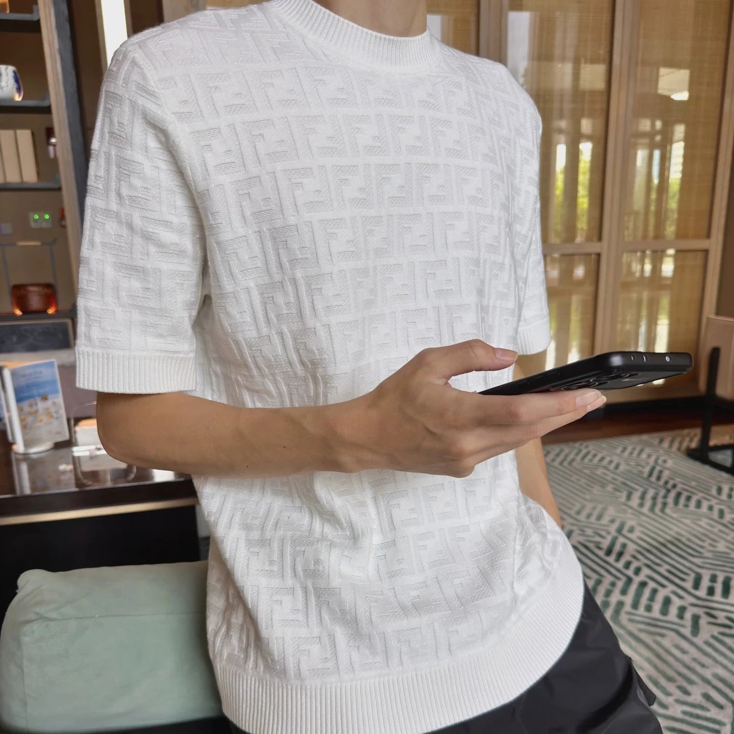 RD-C064 · Double-F Jacquard Knit T-Shirt showcase view 4