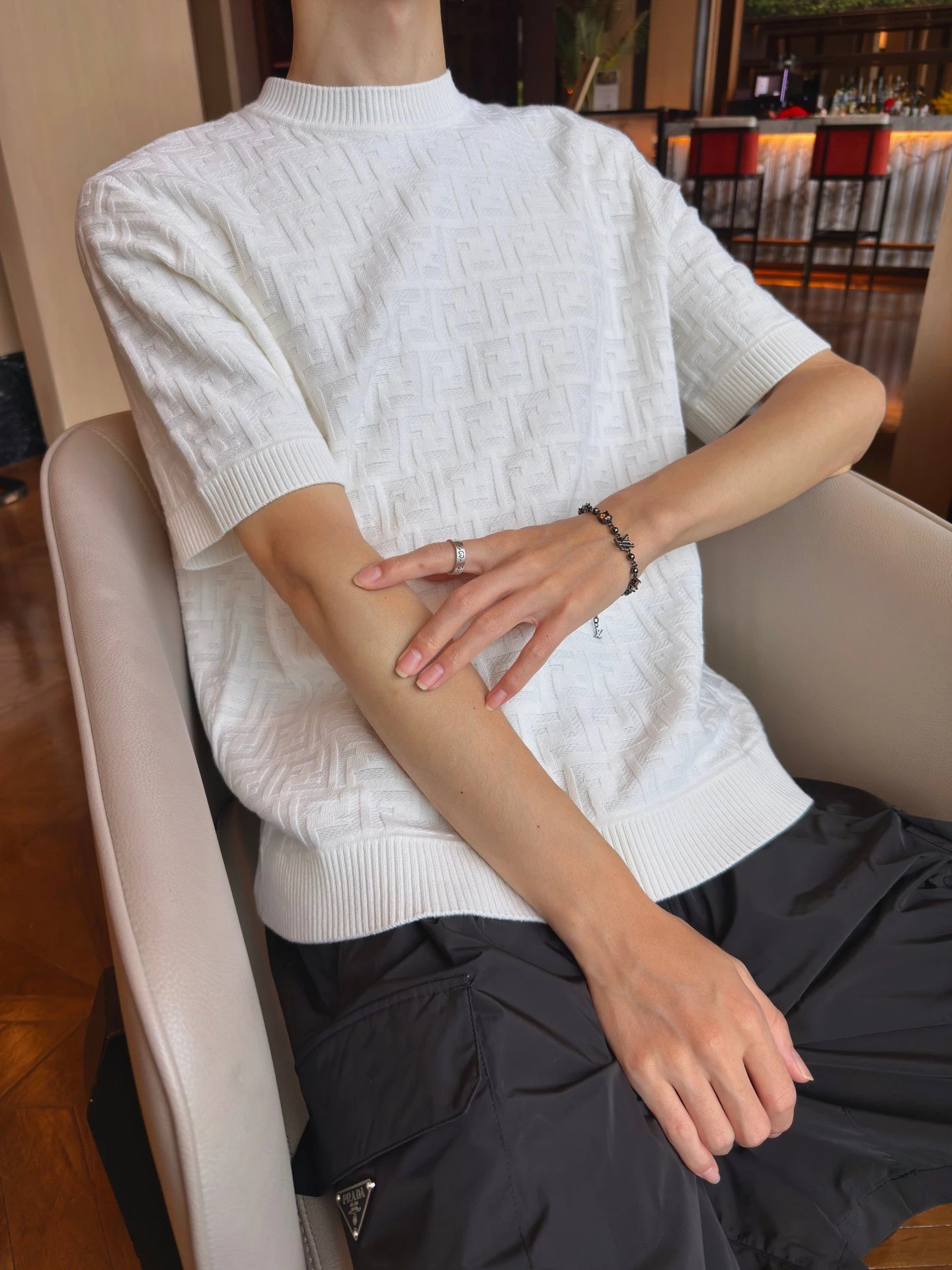 RD-C064 · Double-F Jacquard Knit T-Shirt showcase view 5