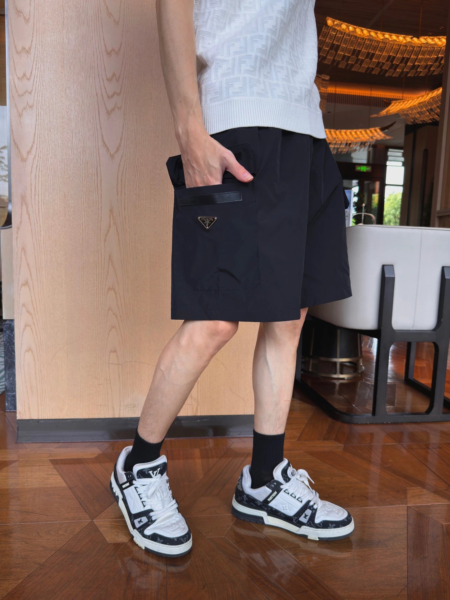 RD-C302 · Metal Triangle Nylon Shorts showcase view 4