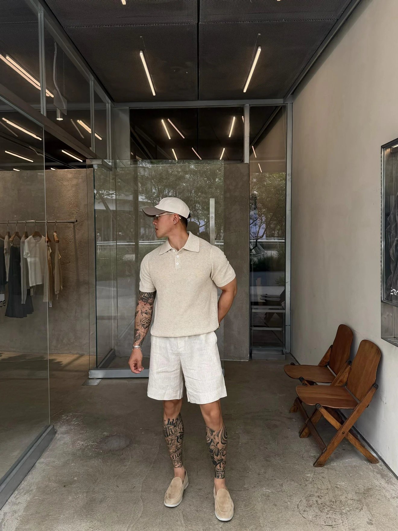 RD-C114 · Linen-Cotton Short-Sleeve Knit Polo showcase view 2