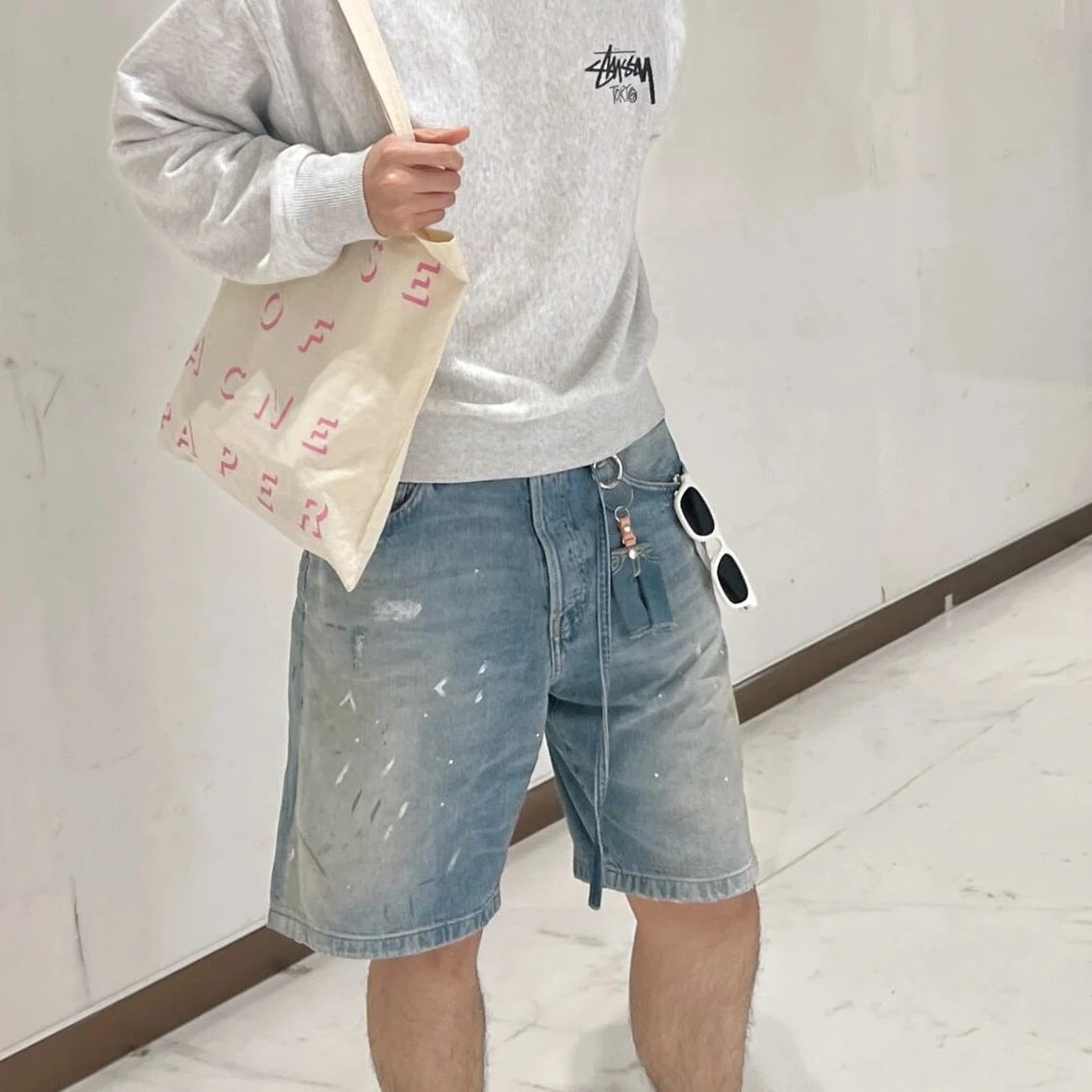 RD-C304 · Hand-Finished Paint-Splatter Denim Shorts showcase view 4