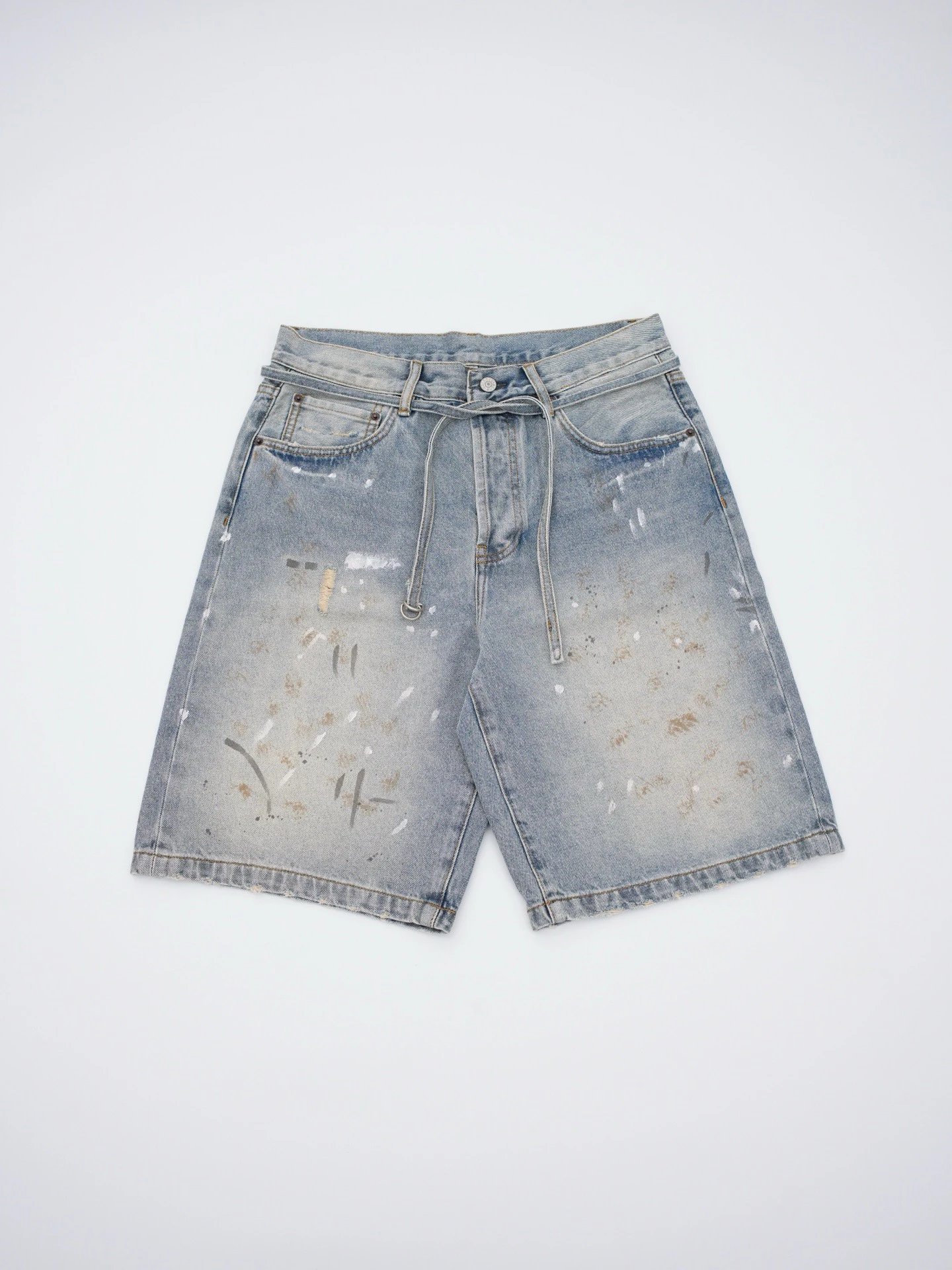 RD-C304 · Hand-Finished Paint-Splatter Denim Shorts showcase view 14