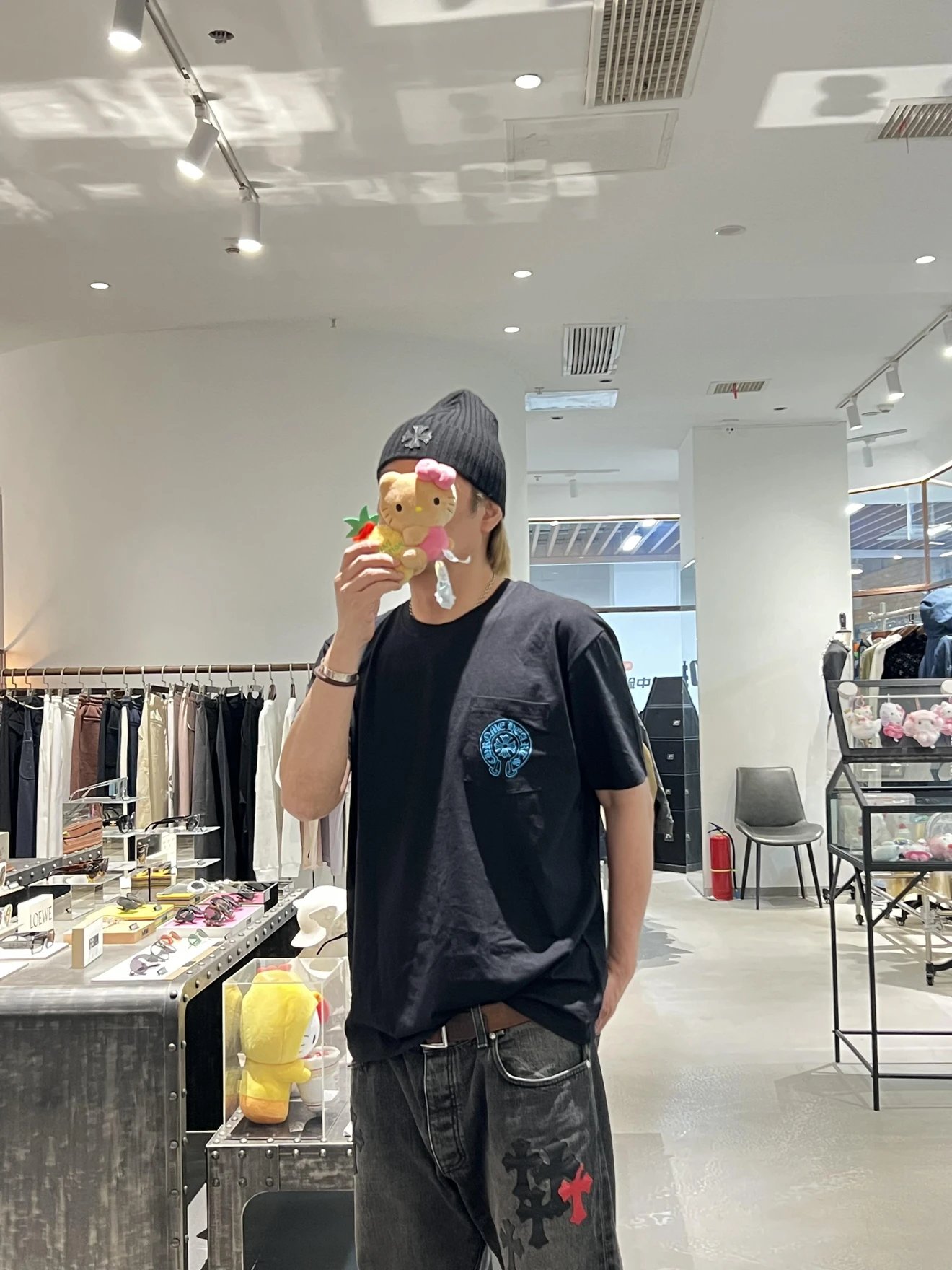 RD-C096 · Blue Cross Print Short-Sleeve T-Shirt showcase view 4