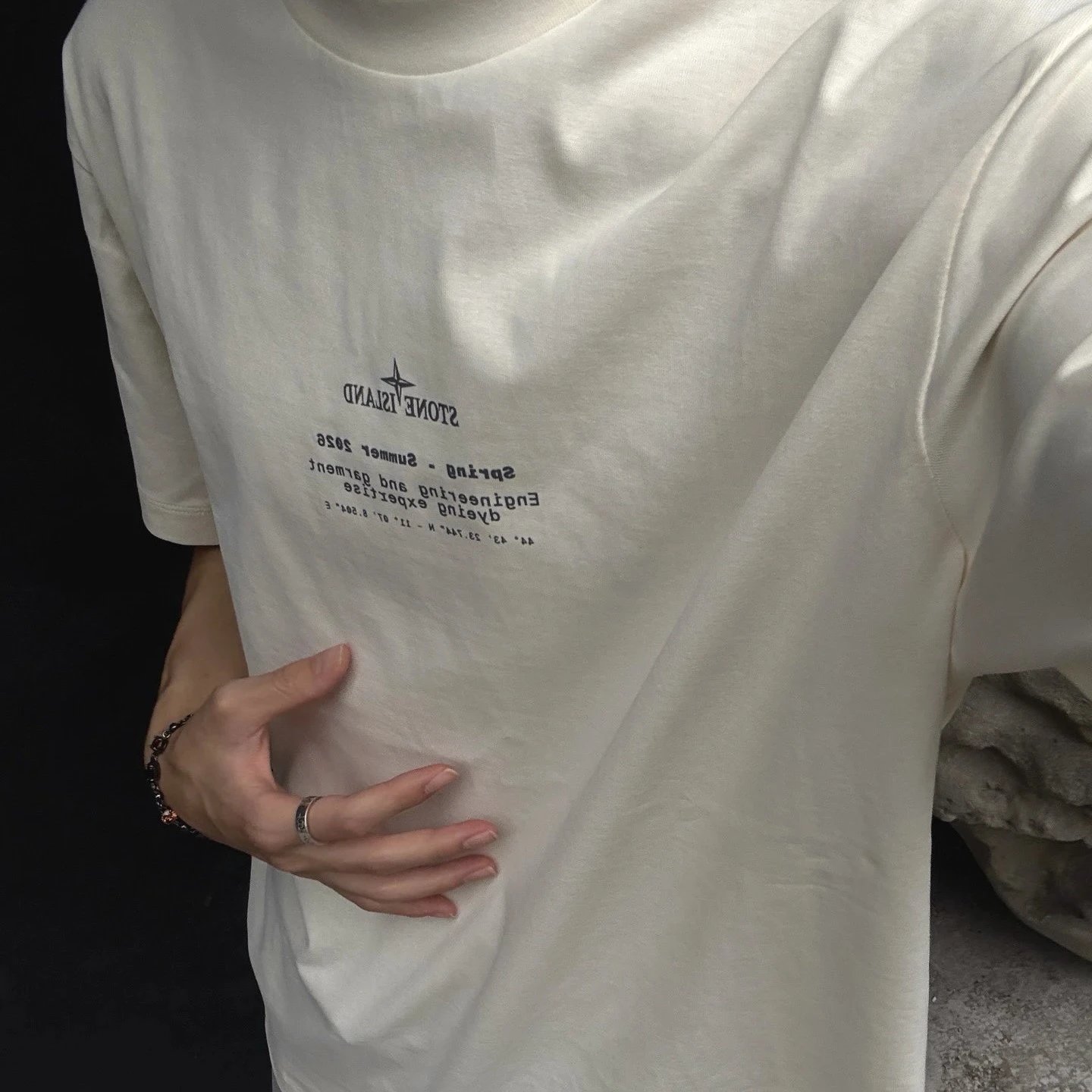 RD-C074 · Compass Graphic Heavyweight T-Shirt showcase view 3