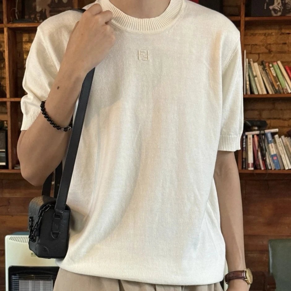 RD-C075 · Cashmere-Cotton Knitted Short-Sleeve showcase view 3