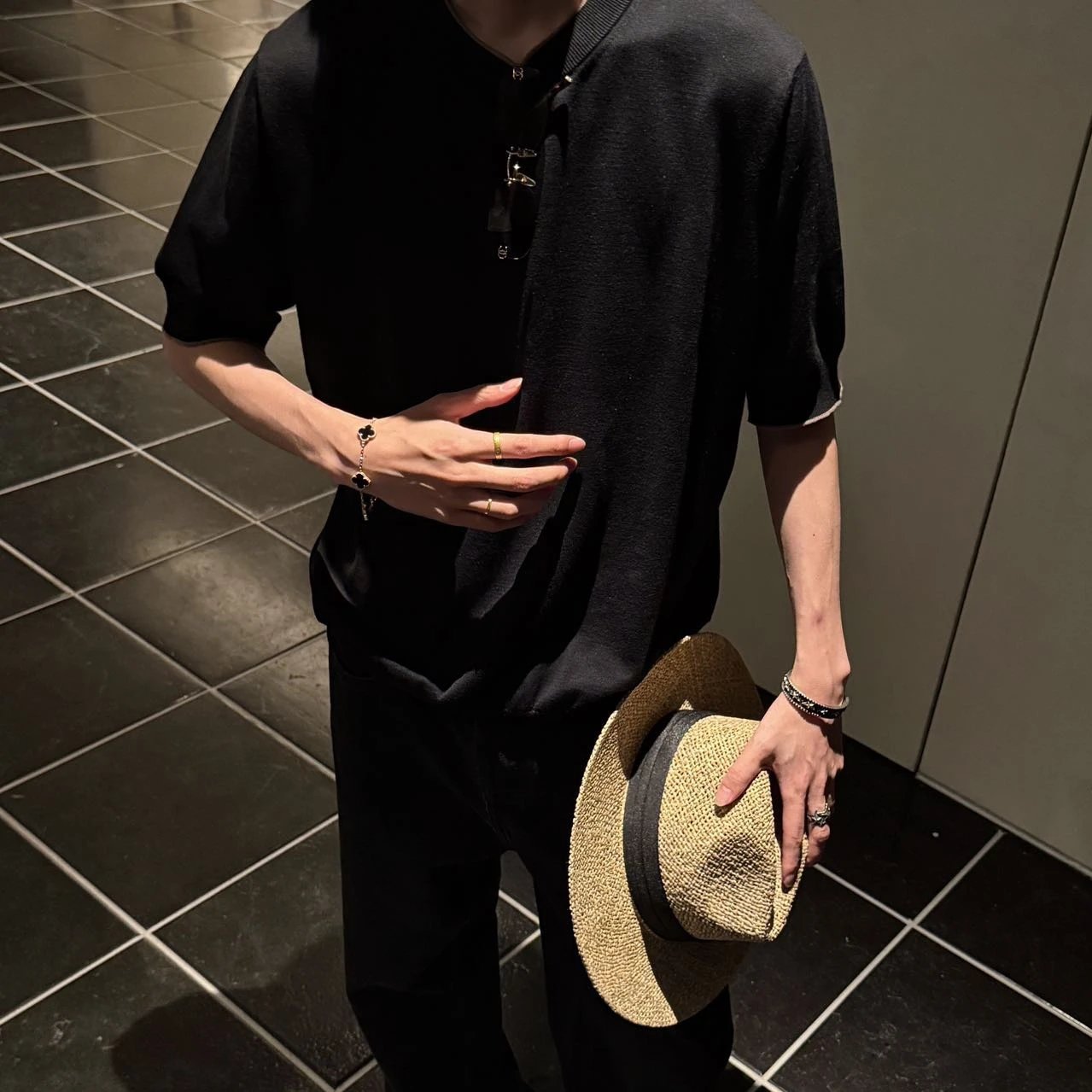 RD-C076 · Two-Tone Fine Cotton Knit T-Shirt showcase view 8