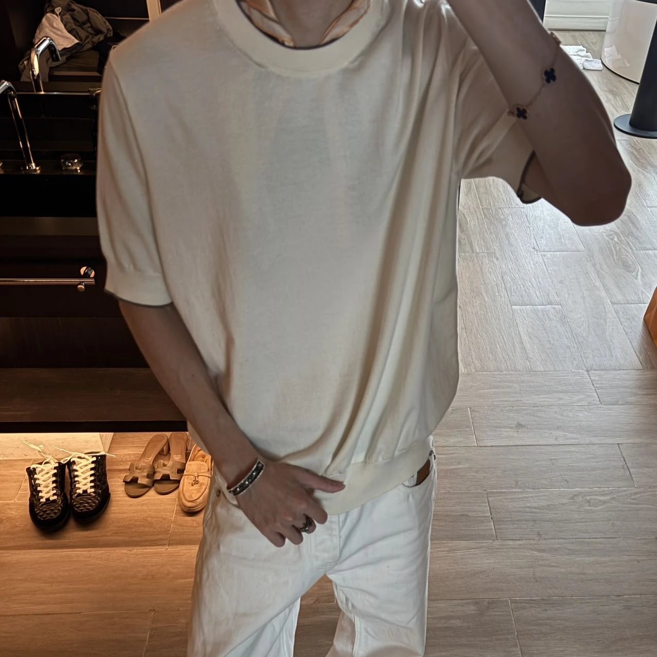 RD-C076 · Two-Tone Fine Cotton Knit T-Shirt showcase view 9