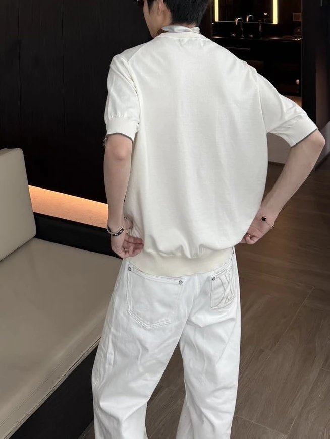 RD-C076 · Two-Tone Fine Cotton Knit T-Shirt showcase view 11