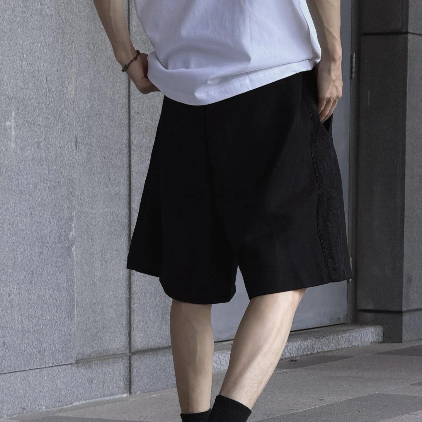 RD-C305 · Side-Jacquard Relaxed Shorts showcase view 1