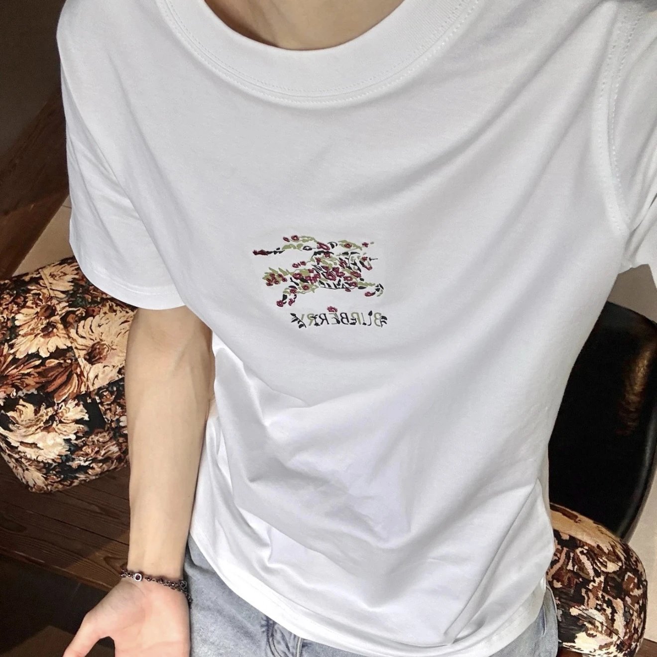 RD-C084 · Floral Equestrian Knight T-Shirt showcase view 5