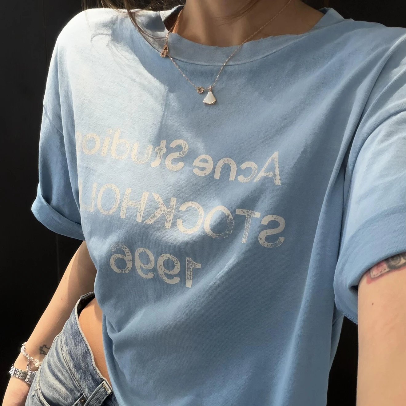 RD-C211 · Sky-Blue Cotton-Linen T-Shirt showcase view 6