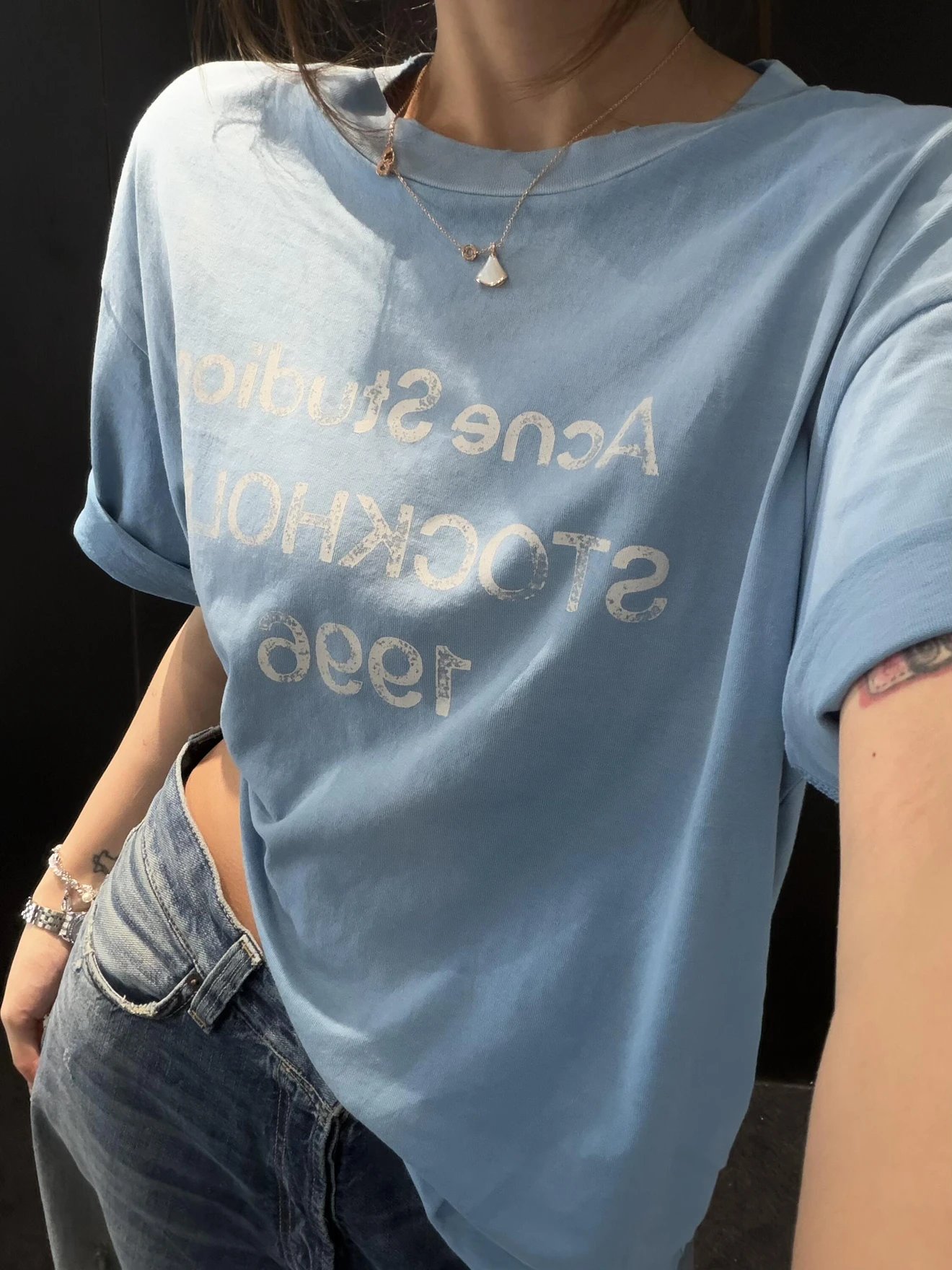 RD-C211 · Sky-Blue Cotton-Linen T-Shirt showcase view 9