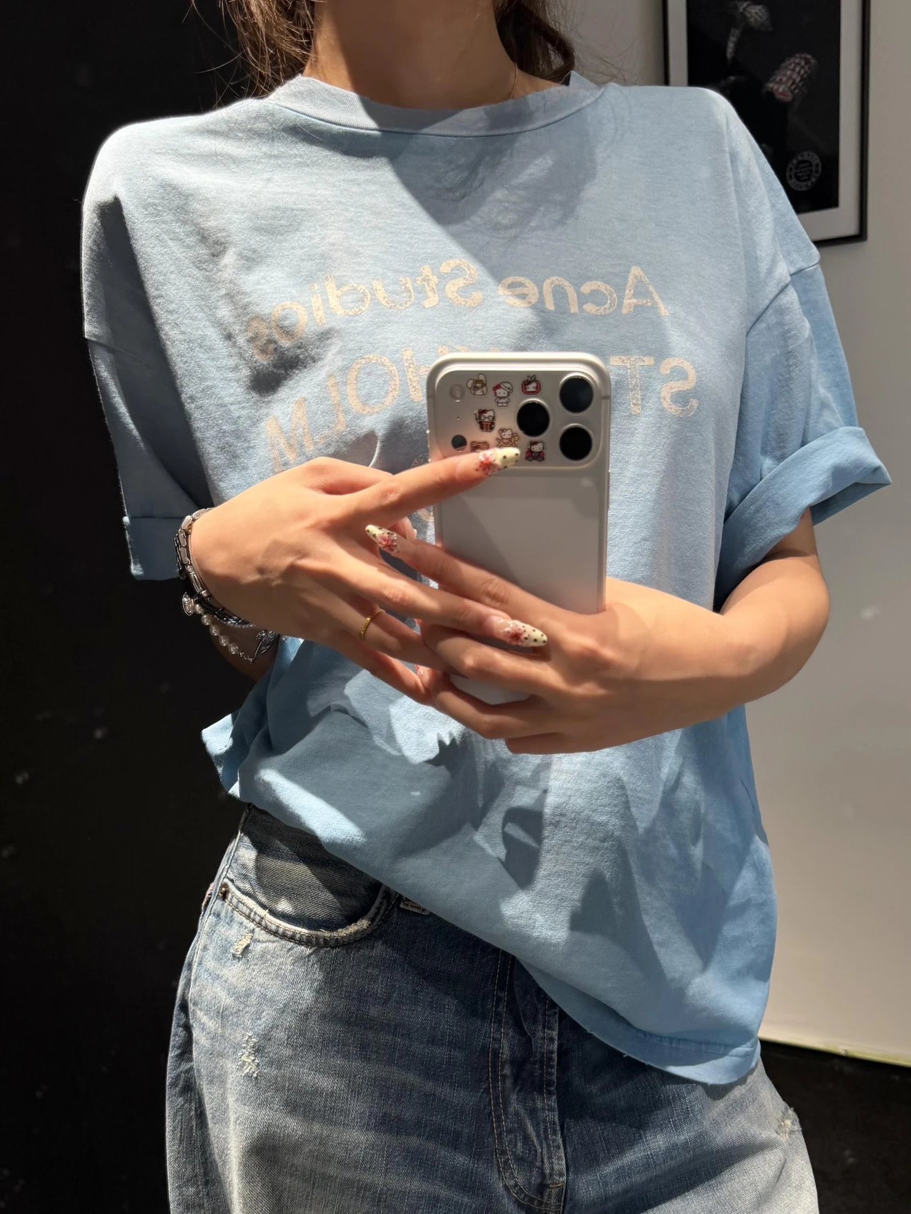 RD-C211 · Sky-Blue Cotton-Linen T-Shirt showcase view 16