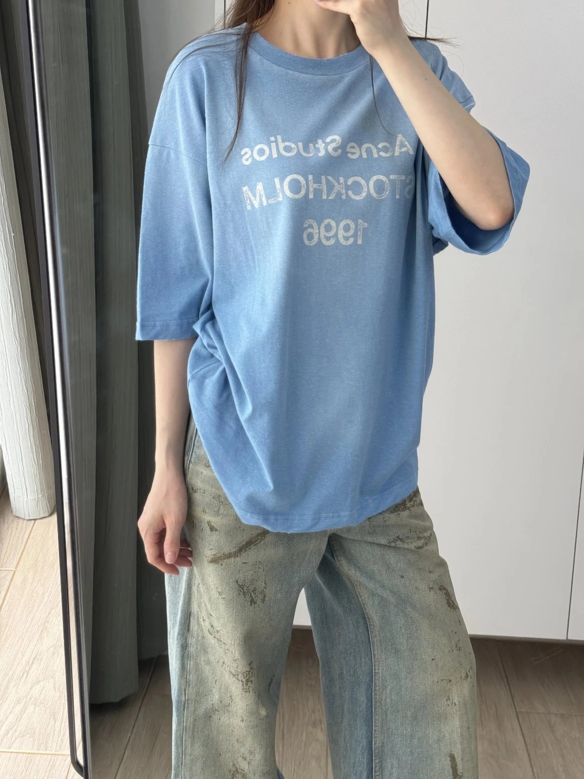 RD-C211 · Sky-Blue Cotton-Linen T-Shirt showcase view 19