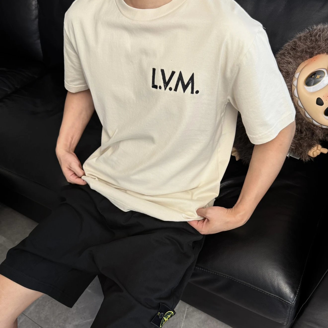 RD-C062 · L.V.M. Embroidered Cotton T-Shirt showcase view 1