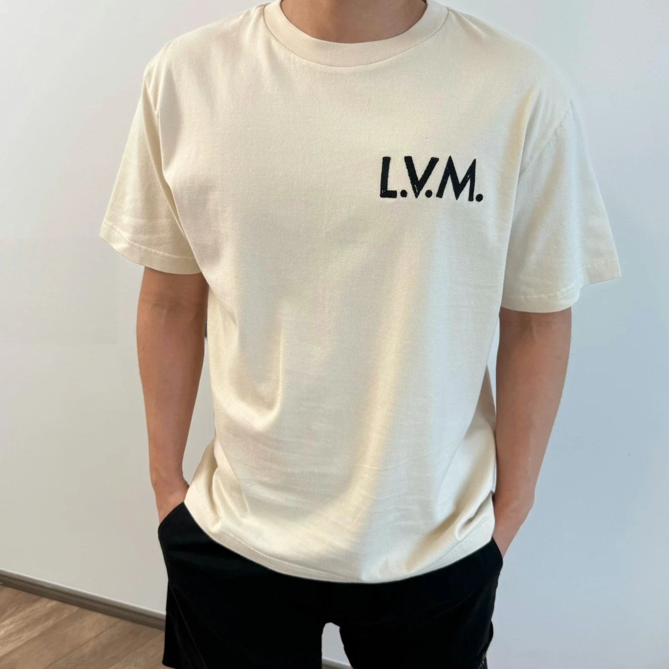 RD-C062 · L.V.M. Embroidered Cotton T-Shirt showcase view 3