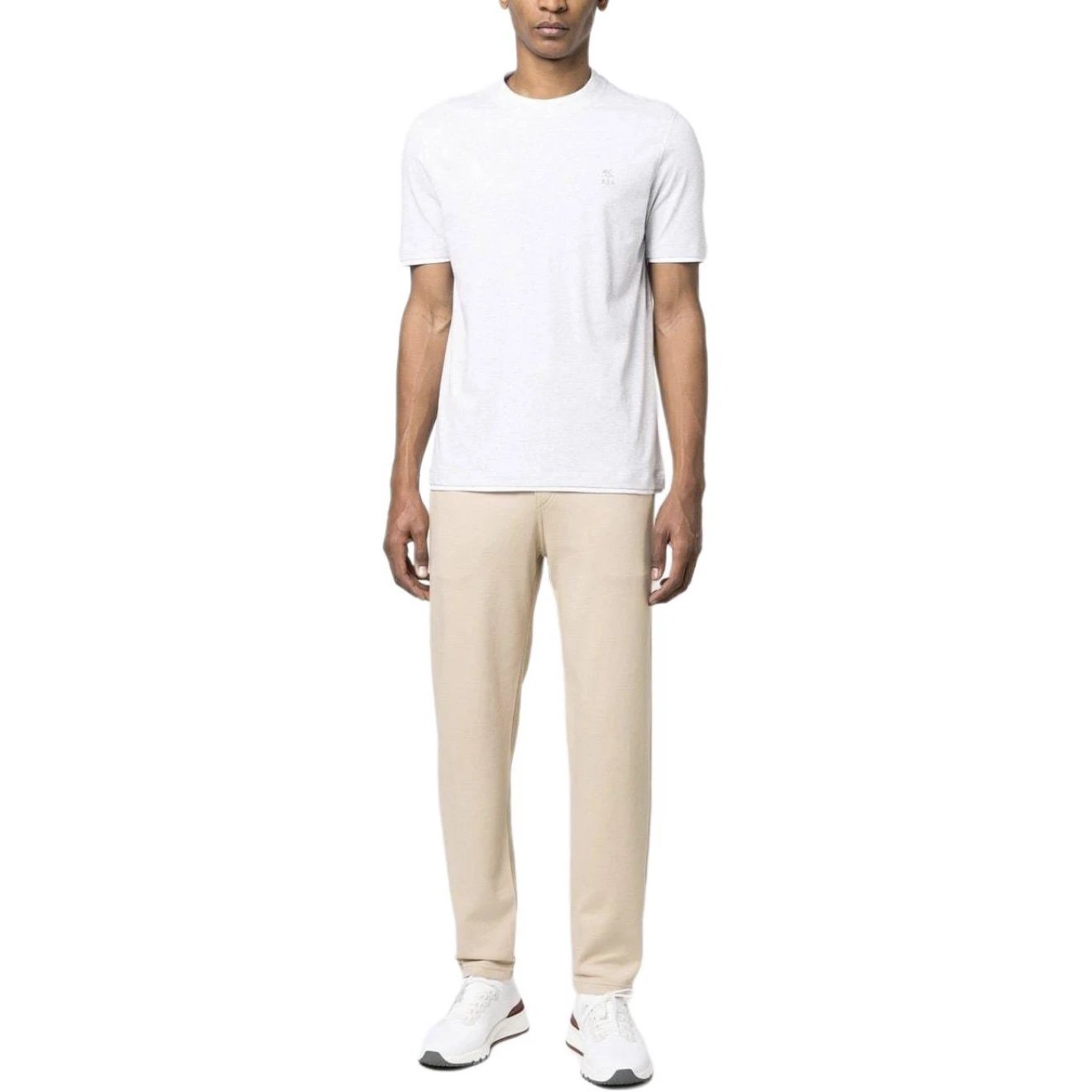 RD-C058 · Melange Grey Layered-Effect Cotton T-Shirt showcase view 9