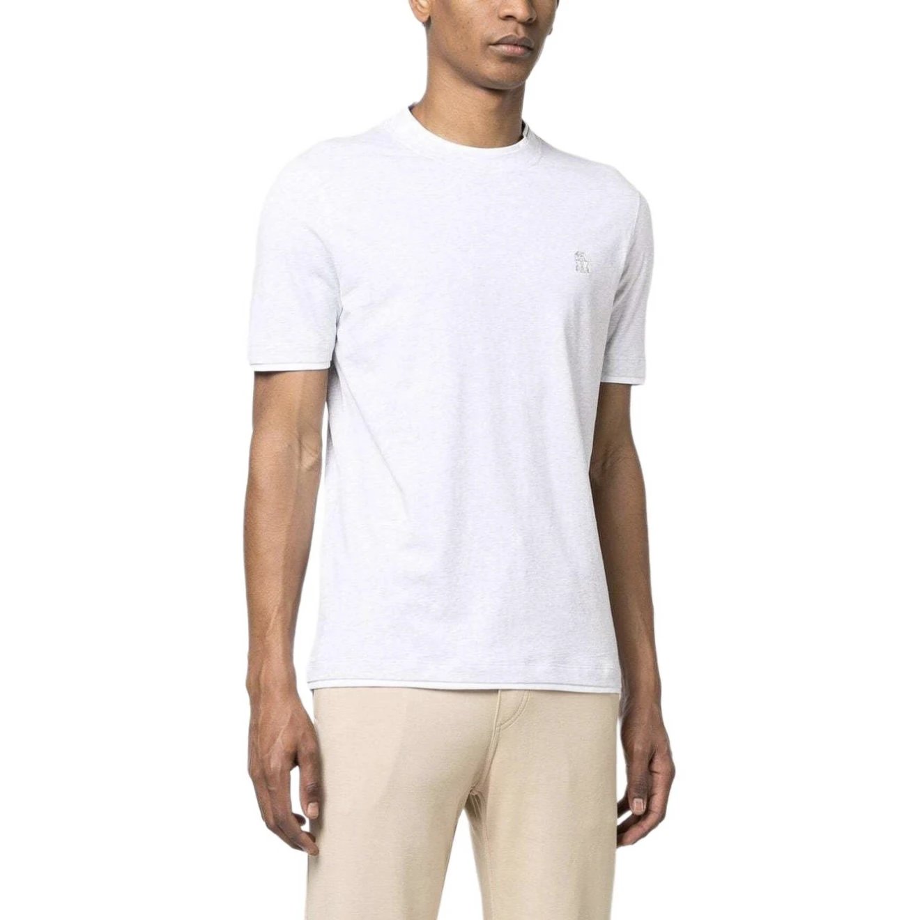 RD-C058 · Melange Grey Layered-Effect Cotton T-Shirt showcase view 11